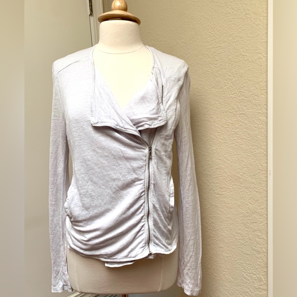 Majestic Filatures linen knit moto jacket